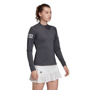 Adidas Club Mid-layer long sleeve 1/4 zip golf tennis top - dark gray - XS